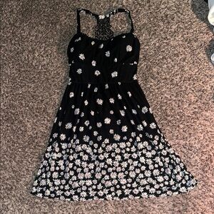 No Boundaries Black and White Sundress Spaghetti Strap Sleeveless